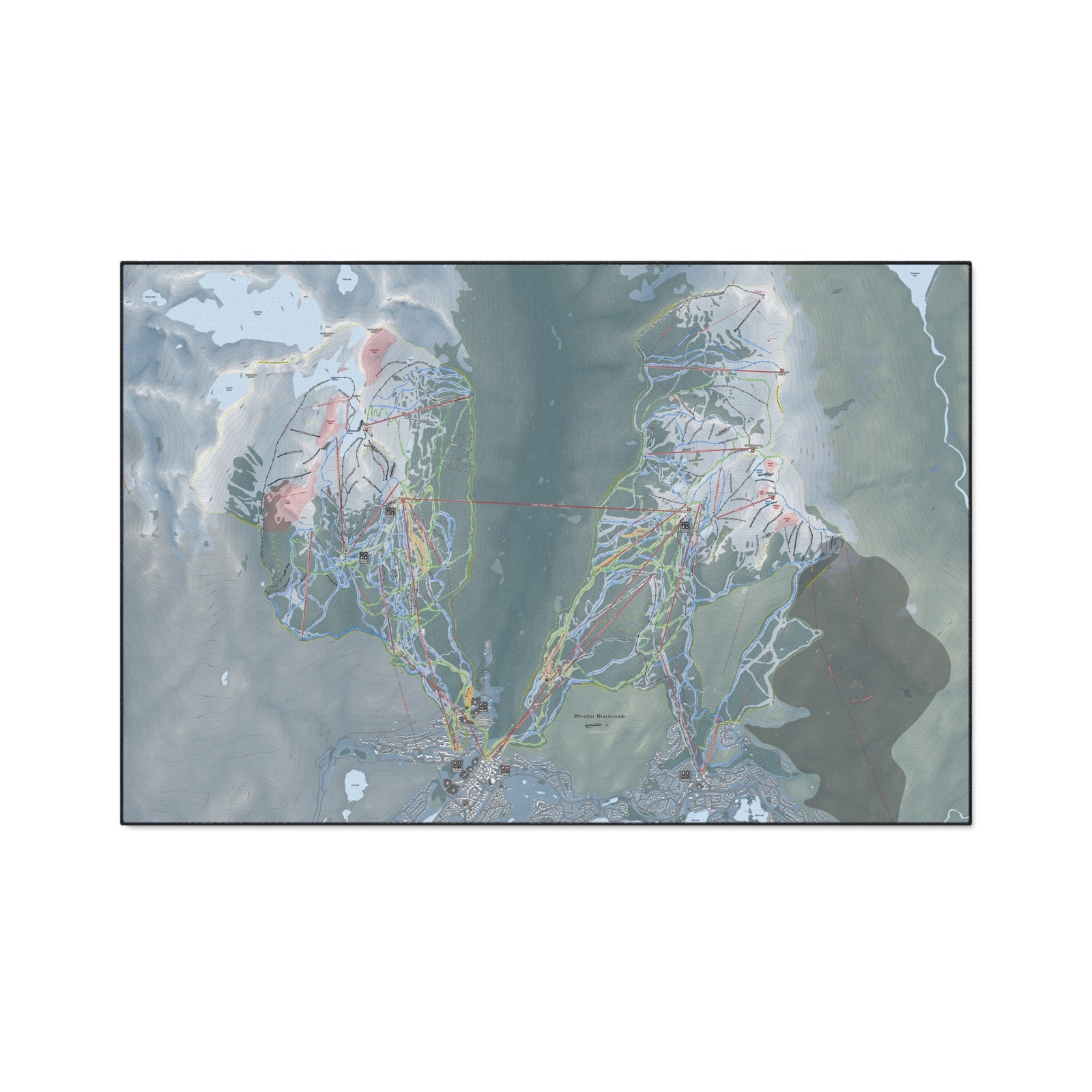 Whistler Blackcomb, British Columbia Ski Resort Map Heavy Duty Floor Mat