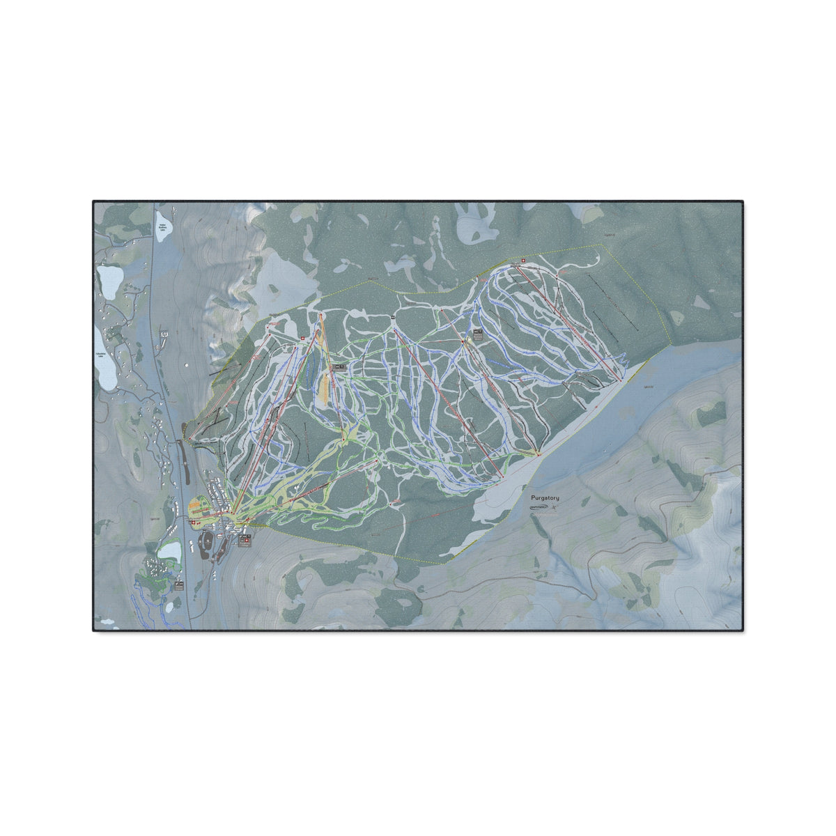 Purgatory, Colorado Ski Resort Map Heavy Duty Floor Mat