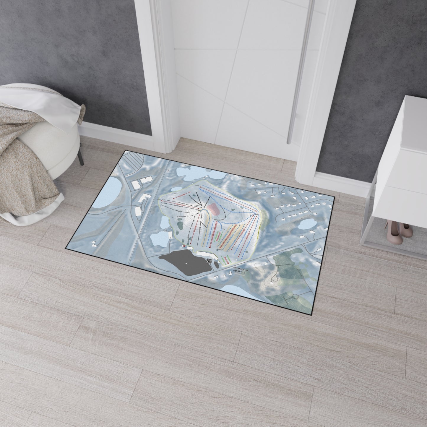 Mt Brighton, Michigan Ski Resort Map Heavy Duty Floor Mat