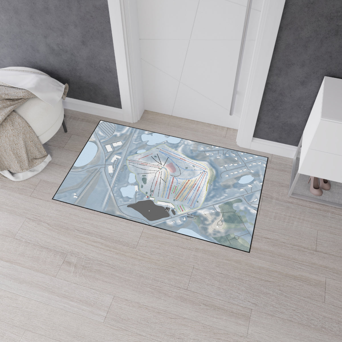 Mt Brighton, Michigan Ski Resort Map Heavy Duty Floor Mat