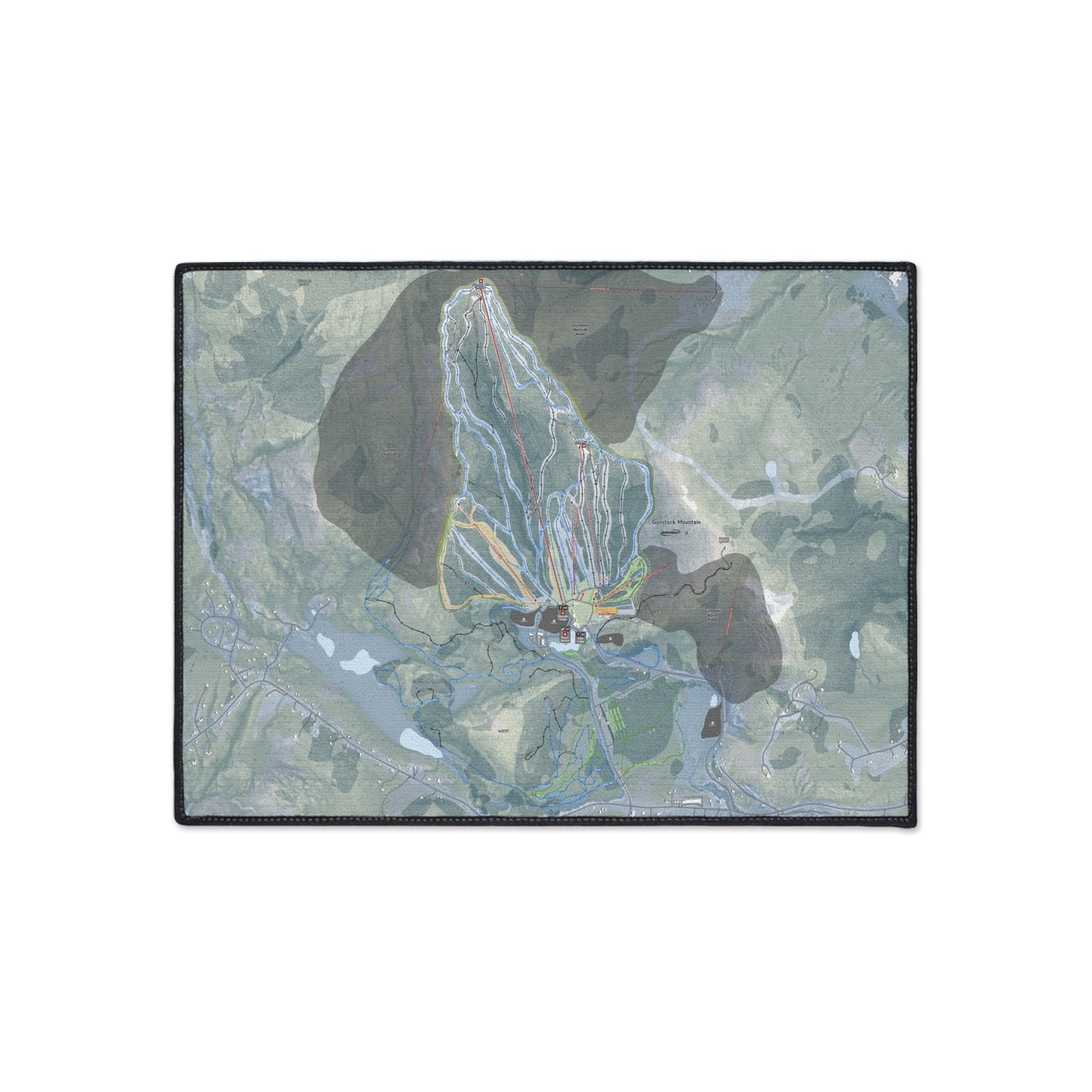 Gunstock Mountain, New Hampshire Ski Resort Map Heavy Duty Floor Mat