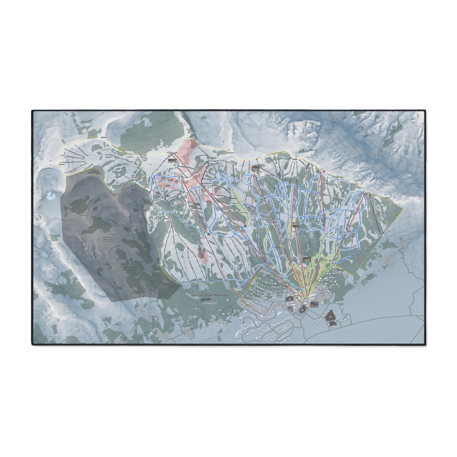 Jackson Hole Mountain, Wyoming Ski Resort Map Heavy Duty Floor Mat