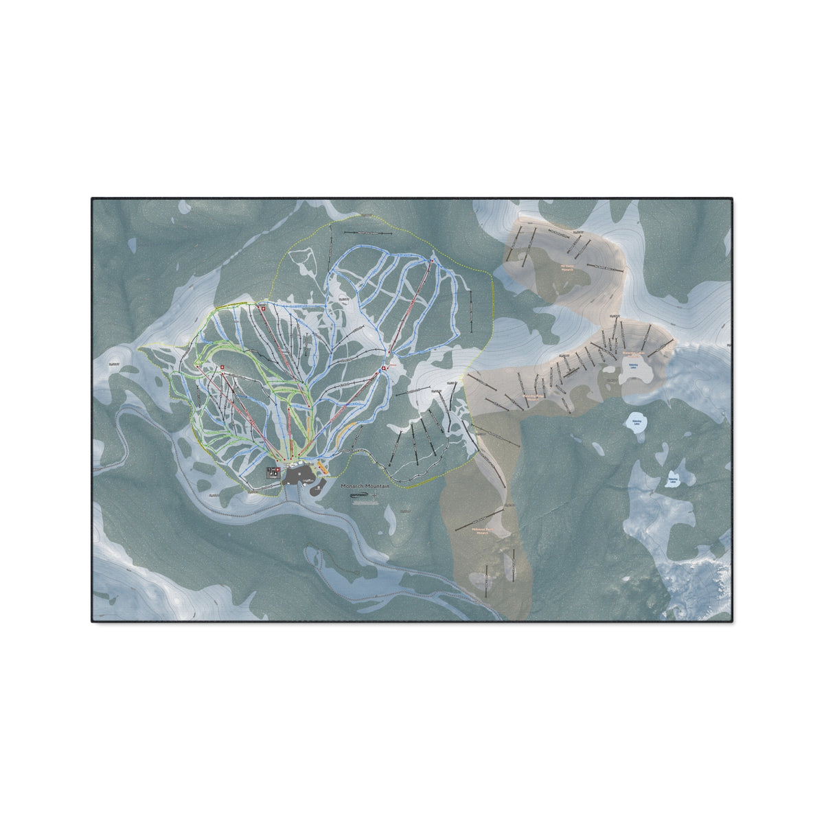 Monarch Mountain, Colorado Ski Resort Map Heavy Duty Floor Mat