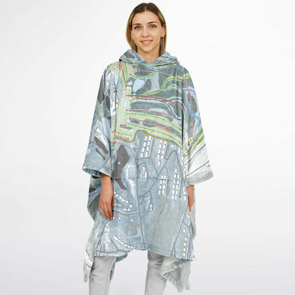 Camelback Mountain, Pennsylvania Ski Resort Map Flannel Blanket Poncho