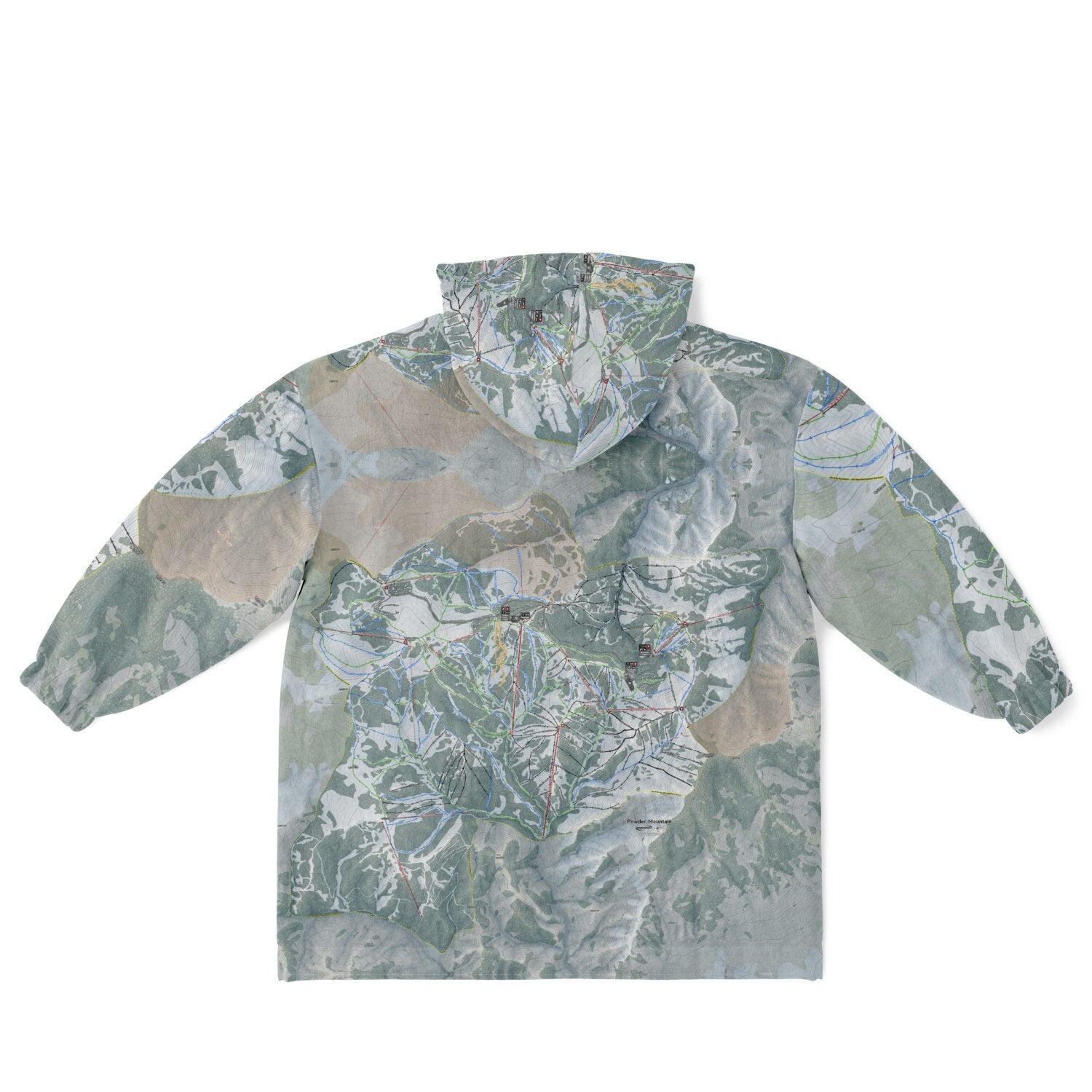 Powder Mountain, Utah Ski Resort Map Youth Reversible Snug Hoodie