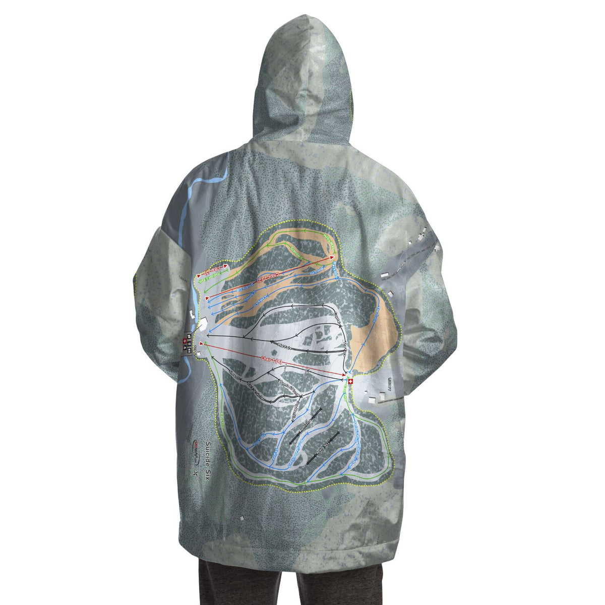 Suicide Six, Vermont Ski Trail Map - Snug Hoodie