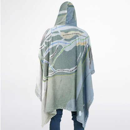 Bear Mountain Ski Hill, British Columbia Ski Resort Map Flannel Blanket Poncho