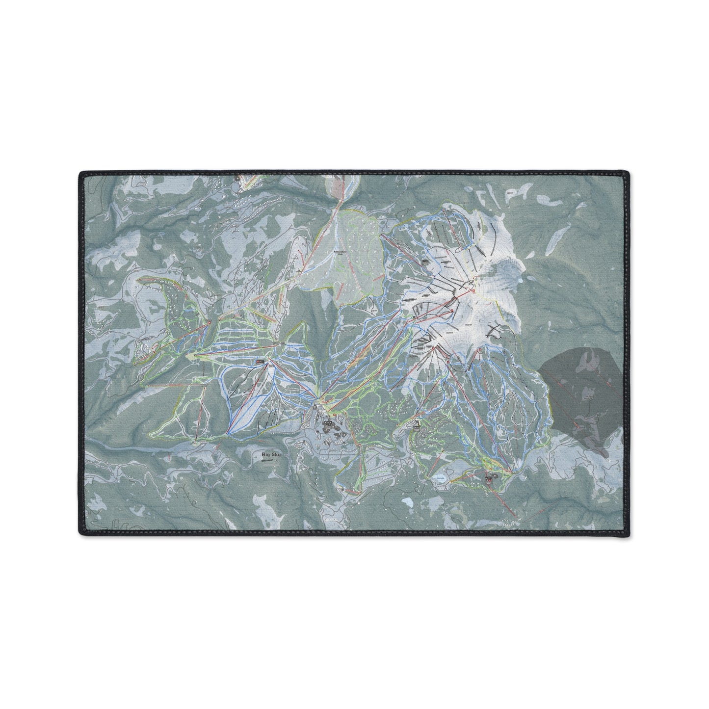 Big Sky, Montana Ski Resort Map Heavy Duty Floor Mat