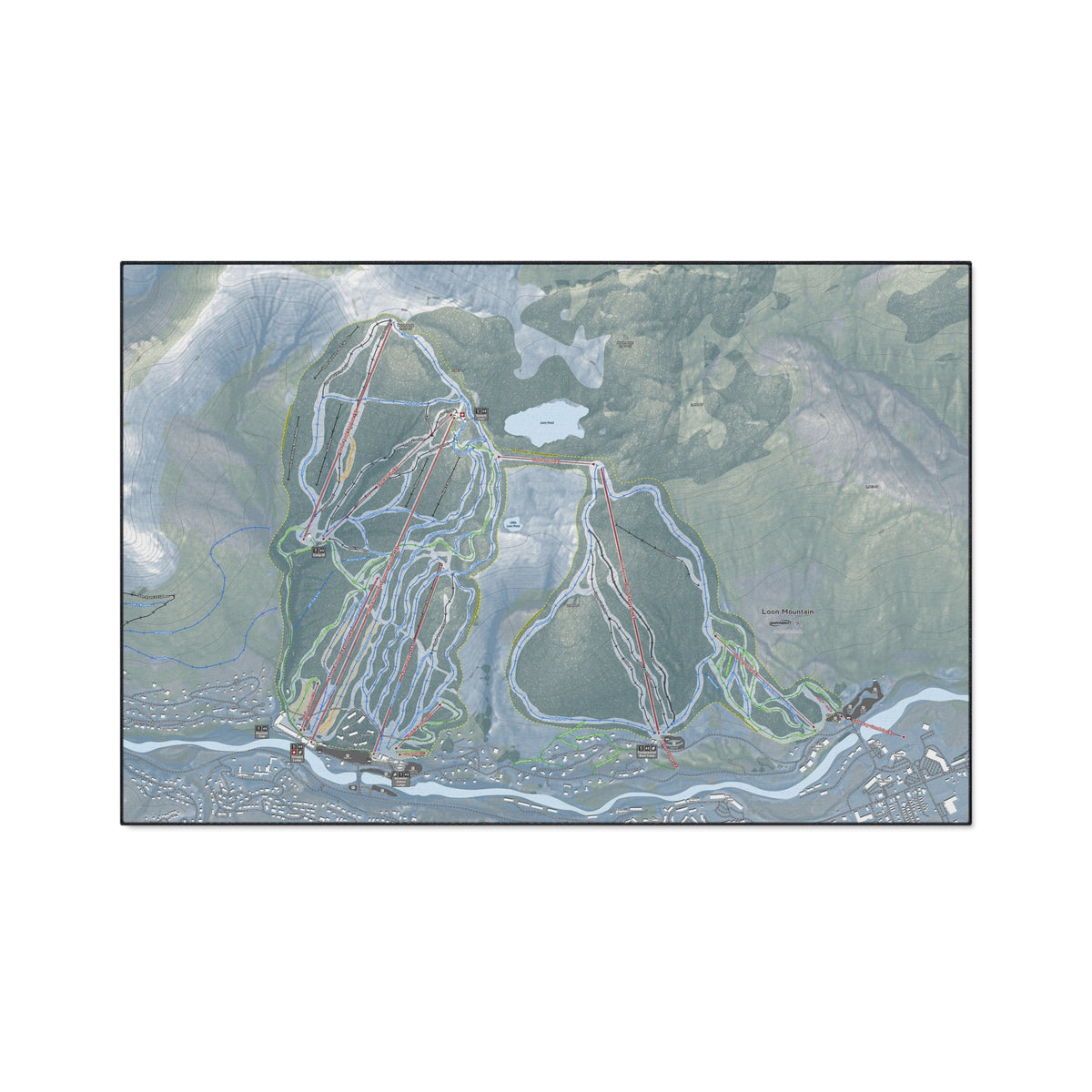 Loon Mountain, New Hampshire Ski Resort Map Heavy Duty Floor Mat