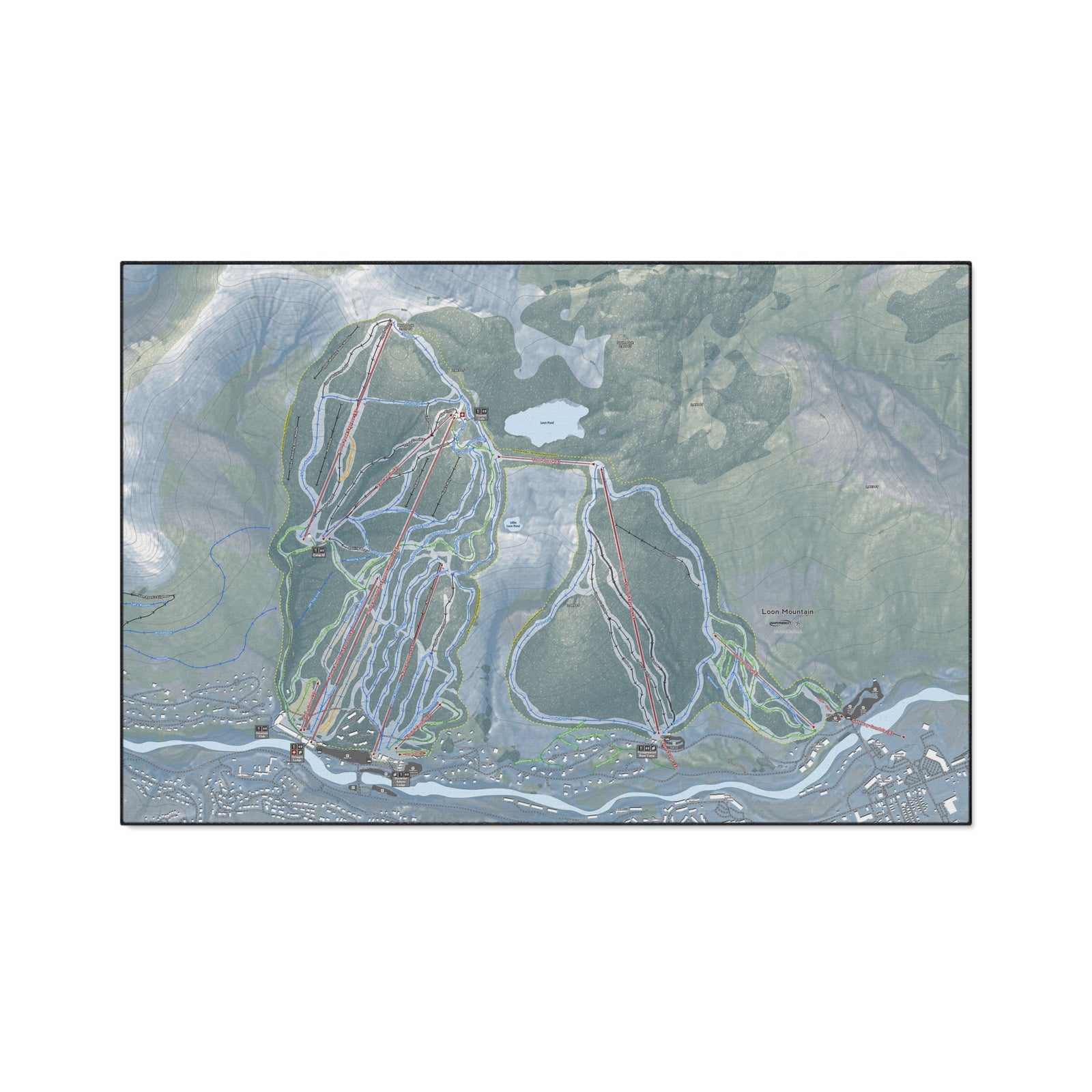 Loon Mountain, New Hampshire Ski Resort Map Heavy Duty Floor Mat