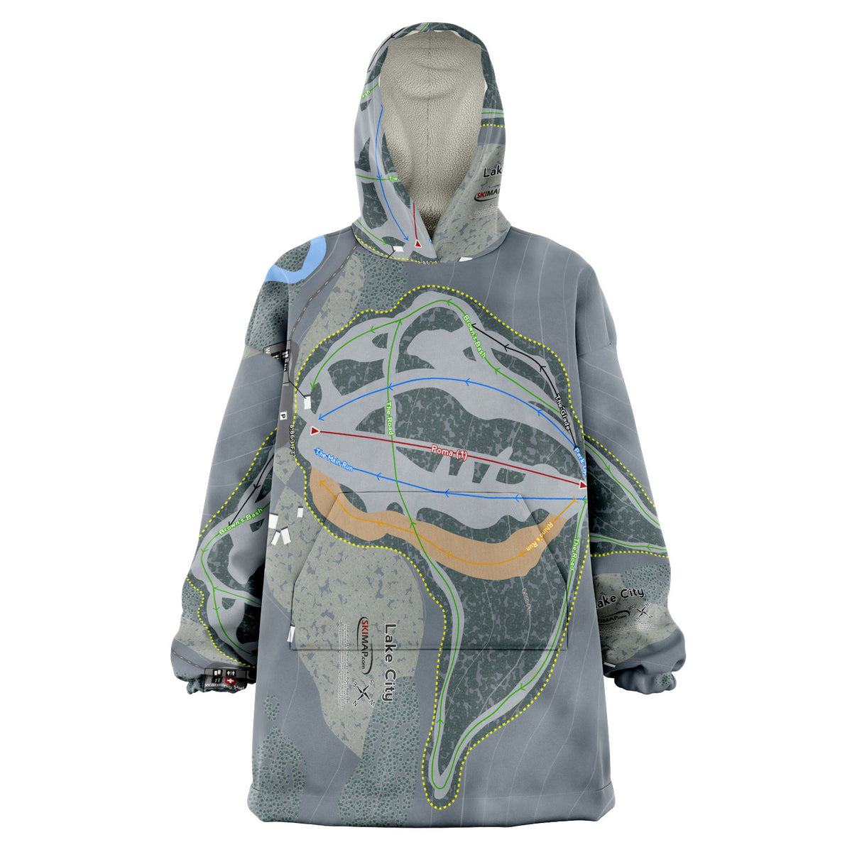 Lake City, Colorado Ski Trail Map - Snug Hoodie