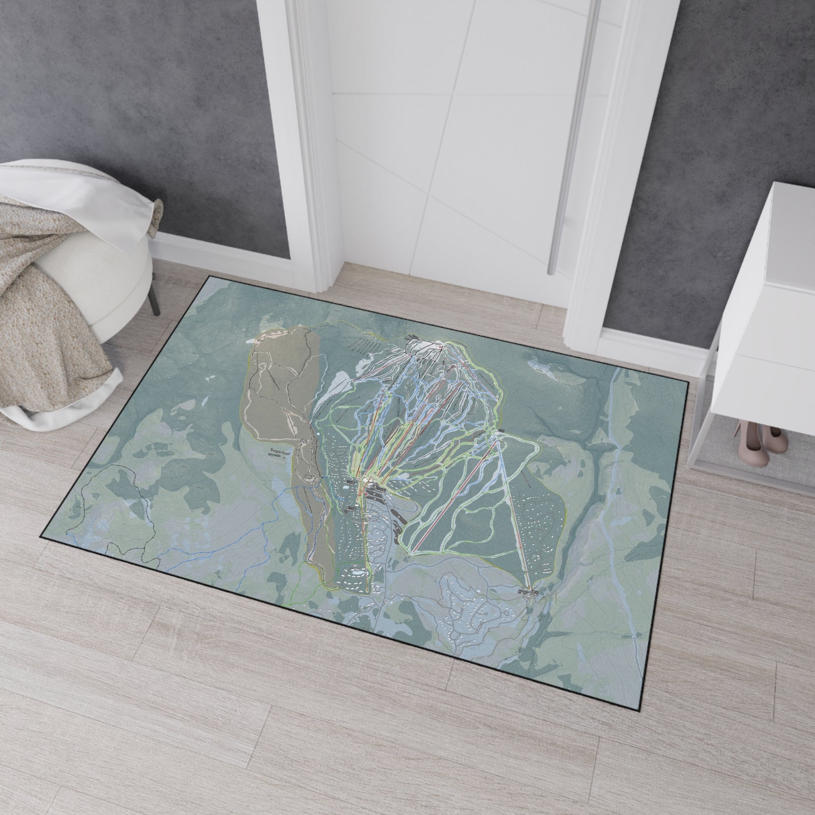 Sugarloaf, Maine Ski Resort Map Heavy Duty Floor Mat
