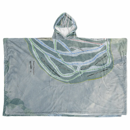 Royal Mountain, New York Ski Resort Map Flannel Blanket Poncho