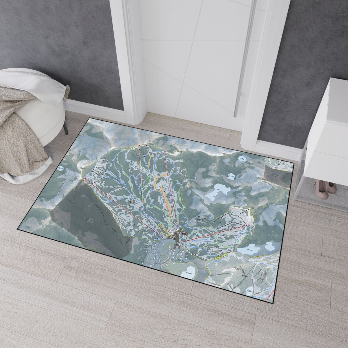Brighton, Utah Ski Resort Map Heavy Duty Floor Mat