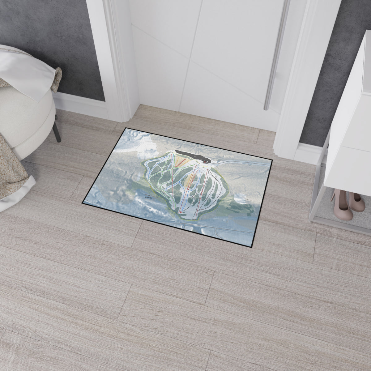 Norway Mountain, Michigan Ski Resort Map Heavy Duty Floor Mat