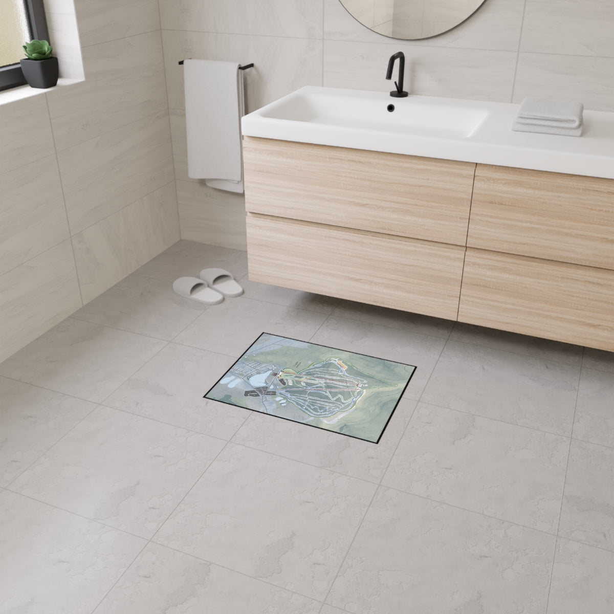 Elk Mountain, Pennsylvania Ski Resort Map Heavy Duty Floor Mat