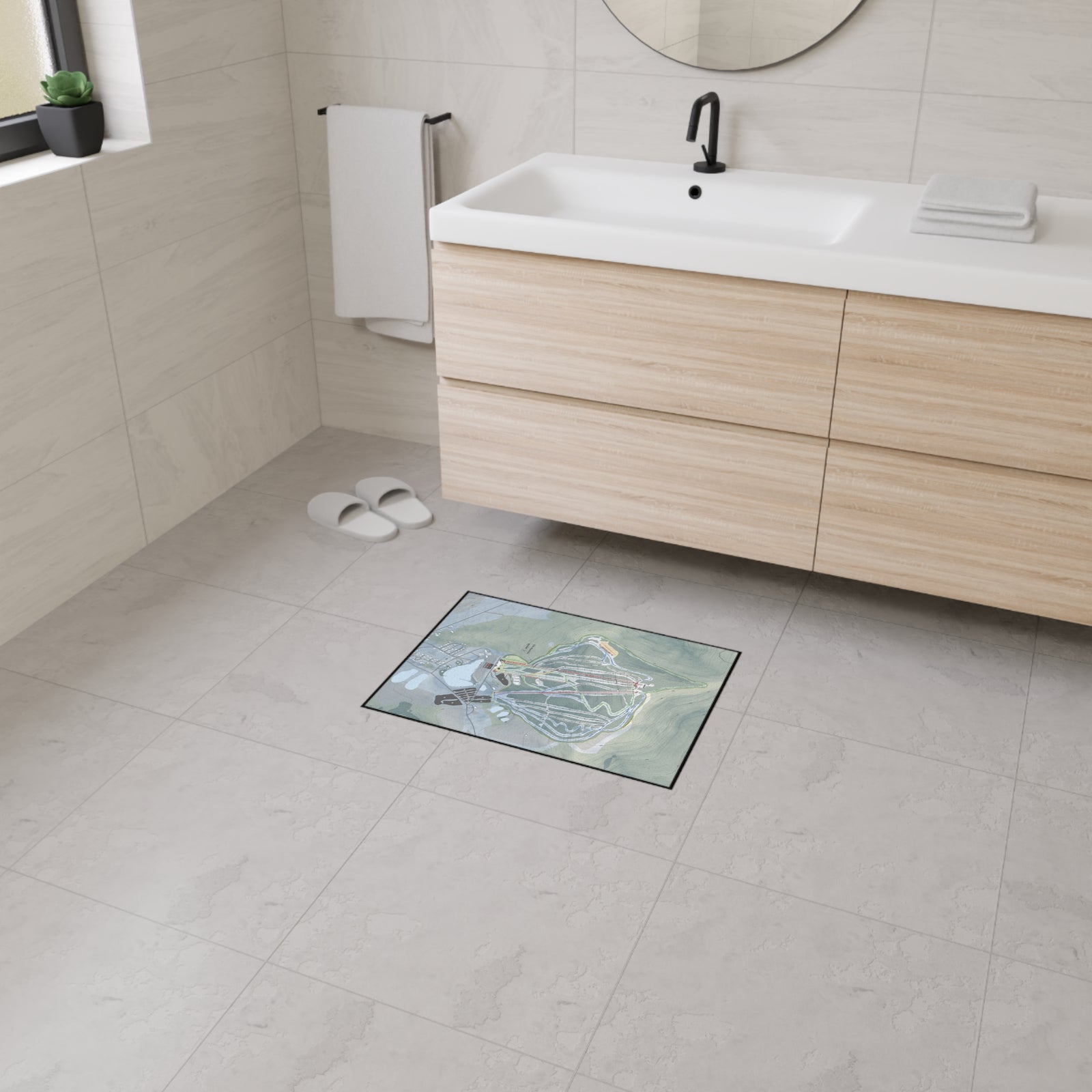 Elk Mountain, Pennsylvania Ski Resort Map Heavy Duty Floor Mat