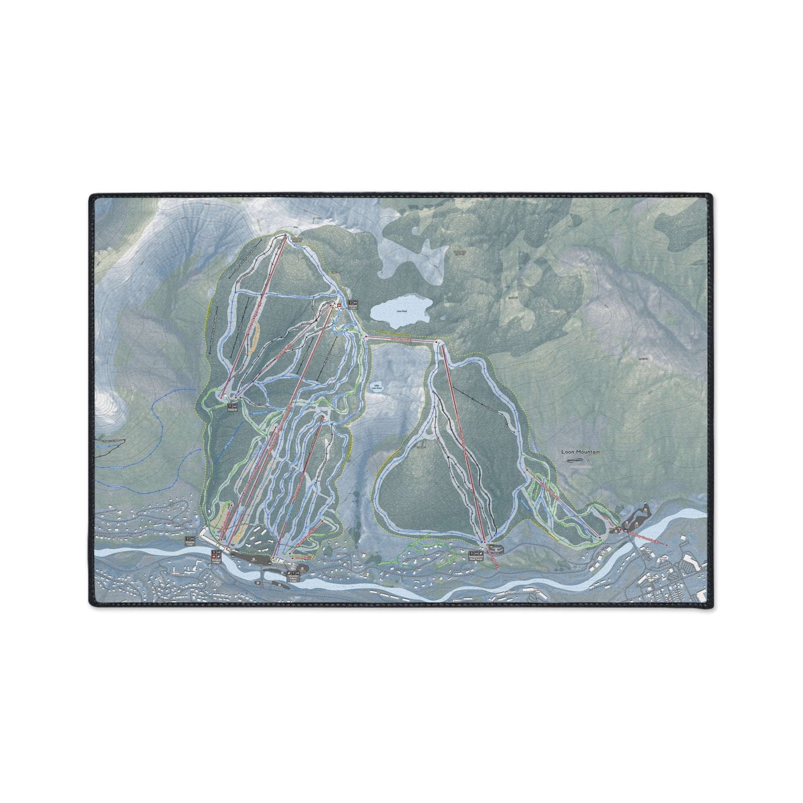 Loon Mountain, New Hampshire Ski Resort Map Heavy Duty Floor Mat