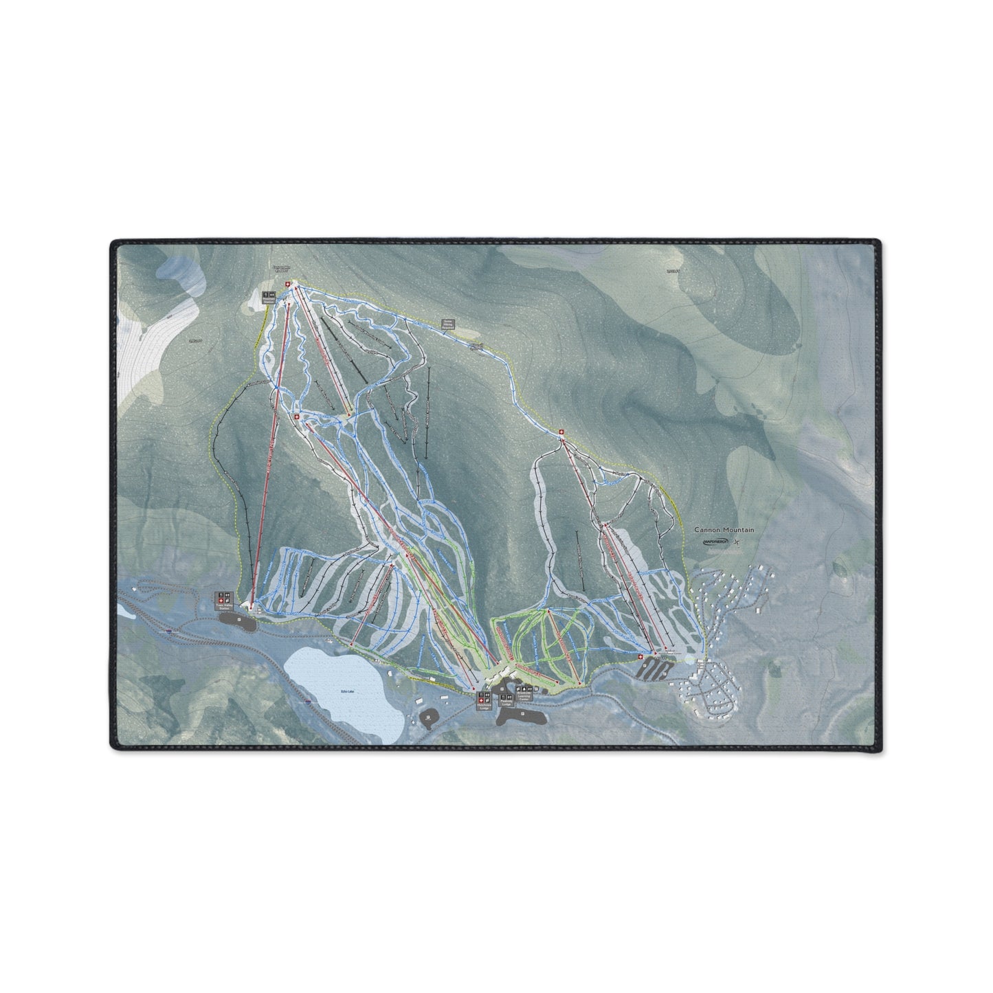 Cannon Mountain, New Hampshire Ski Resort Map Heavy Duty Floor Mat