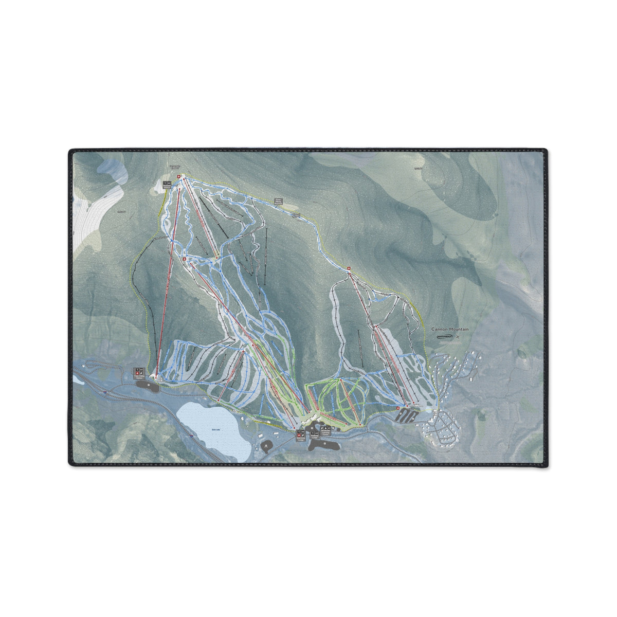 Cannon Mountain, New Hampshire Ski Resort Map Heavy Duty Floor Mat