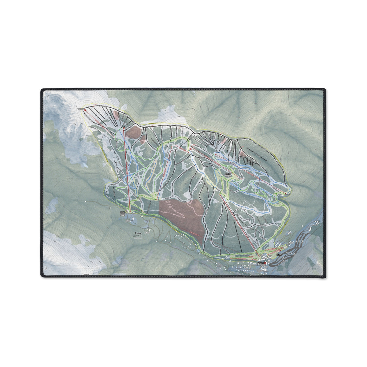 Taos, New Mexico Ski Resort Map Heavy Duty Floor Mat