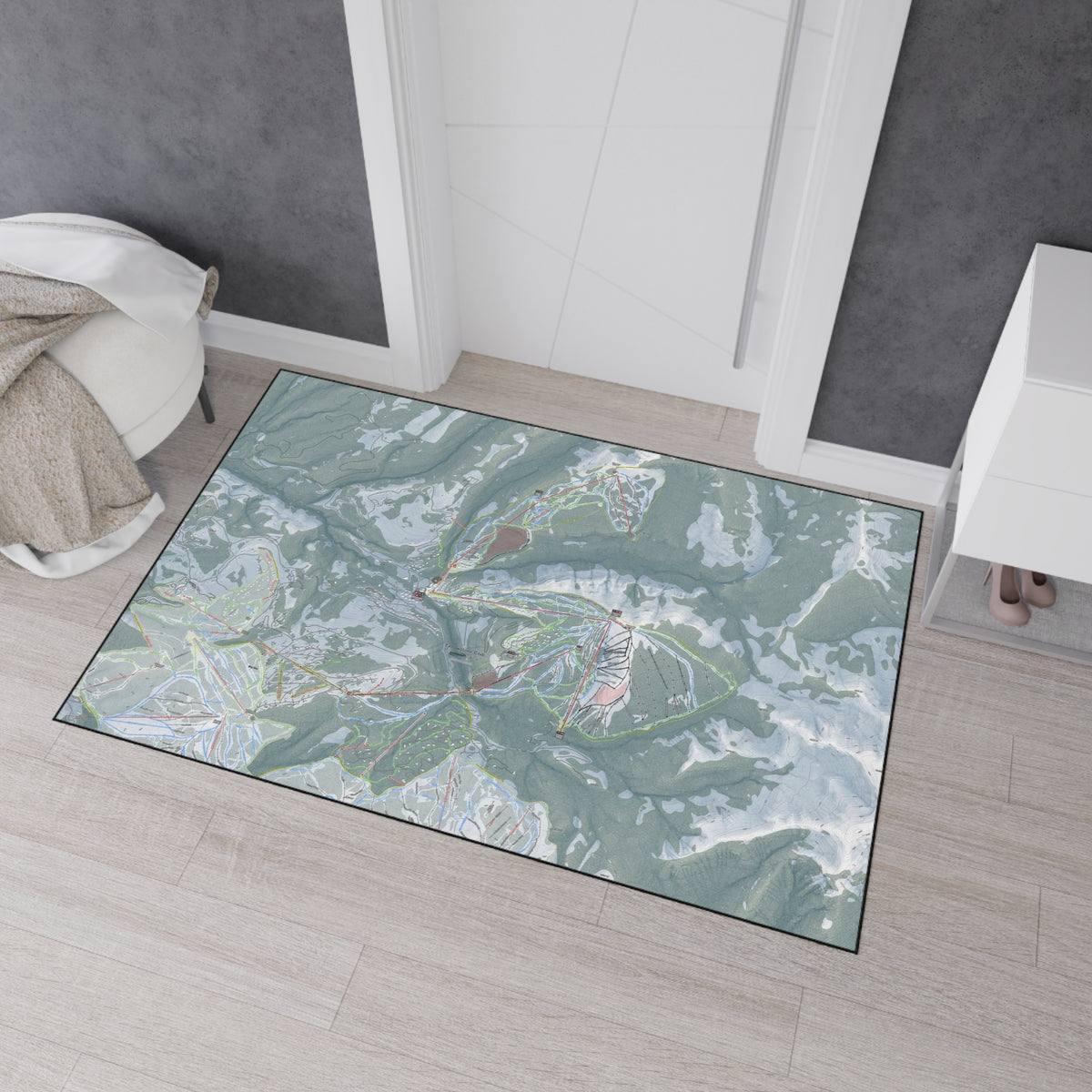 Yellowstone Club, Montana Ski Resort Map Heavy Duty Floor Mat