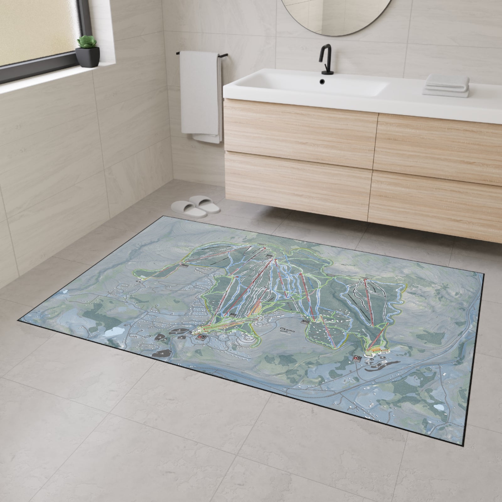 Okemo Mountain, Vermont Ski Resort Map Heavy Duty Floor Mat
