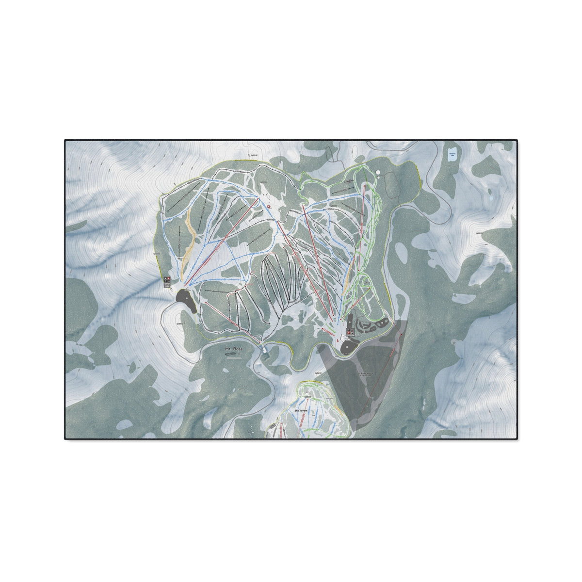 Mt Rose, Nevada Ski Resort Map Heavy Duty Floor Mat