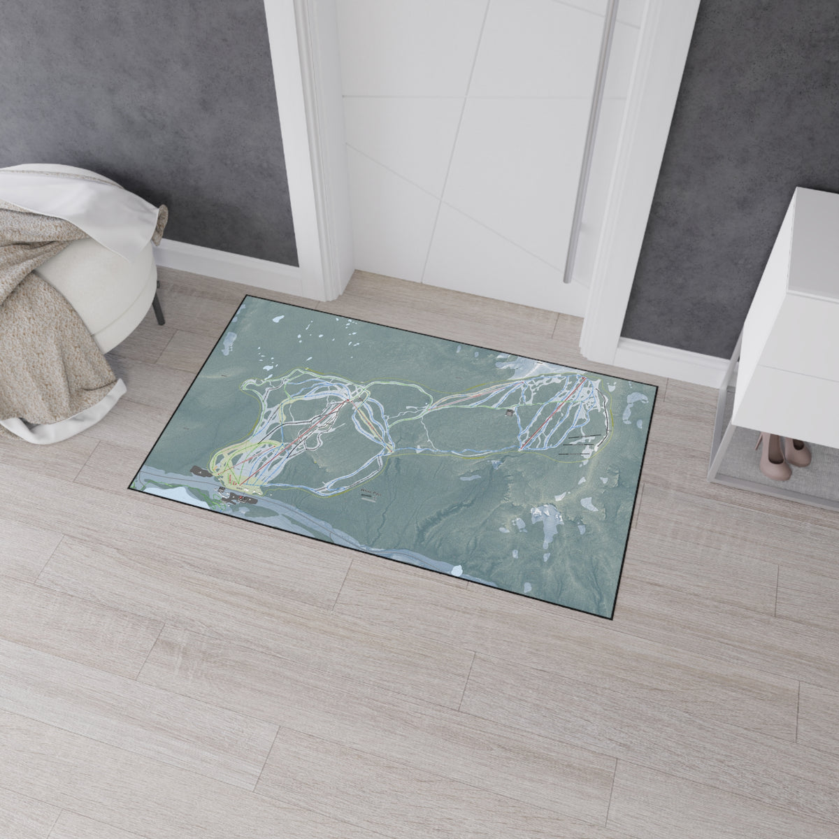 White Pass, Washington Ski Resort Map Heavy Duty Floor Mat