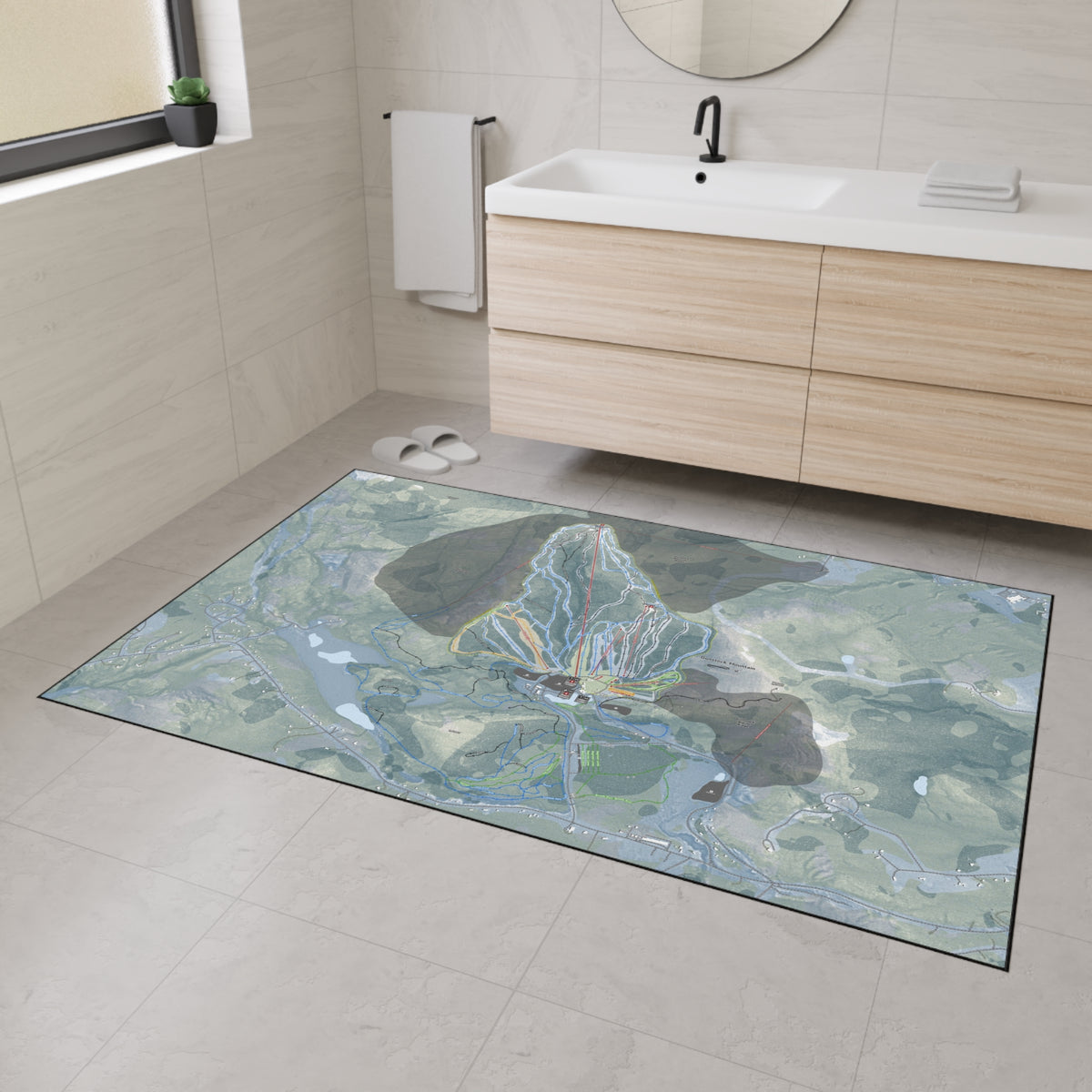 Gunstock Mountain, New Hampshire Ski Resort Map Heavy Duty Floor Mat