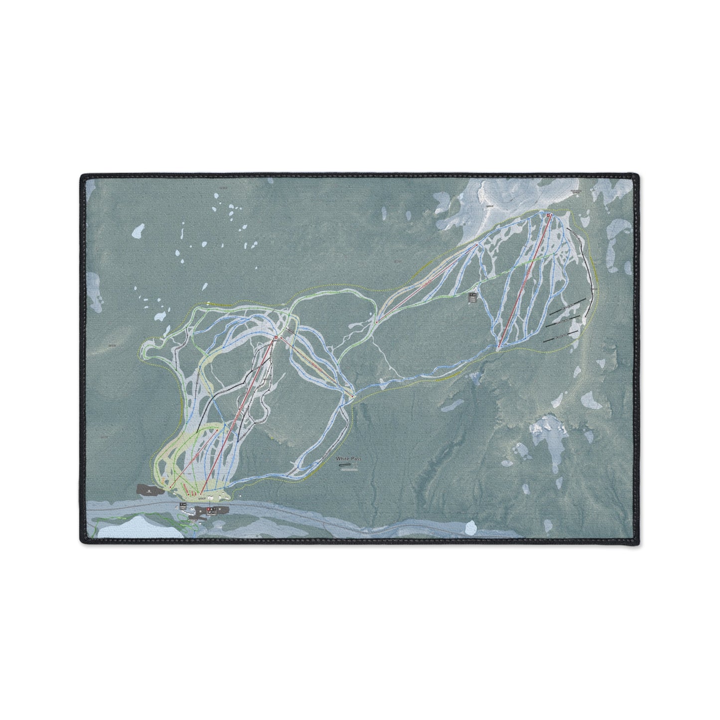White Pass, Washington Ski Resort Map Heavy Duty Floor Mat