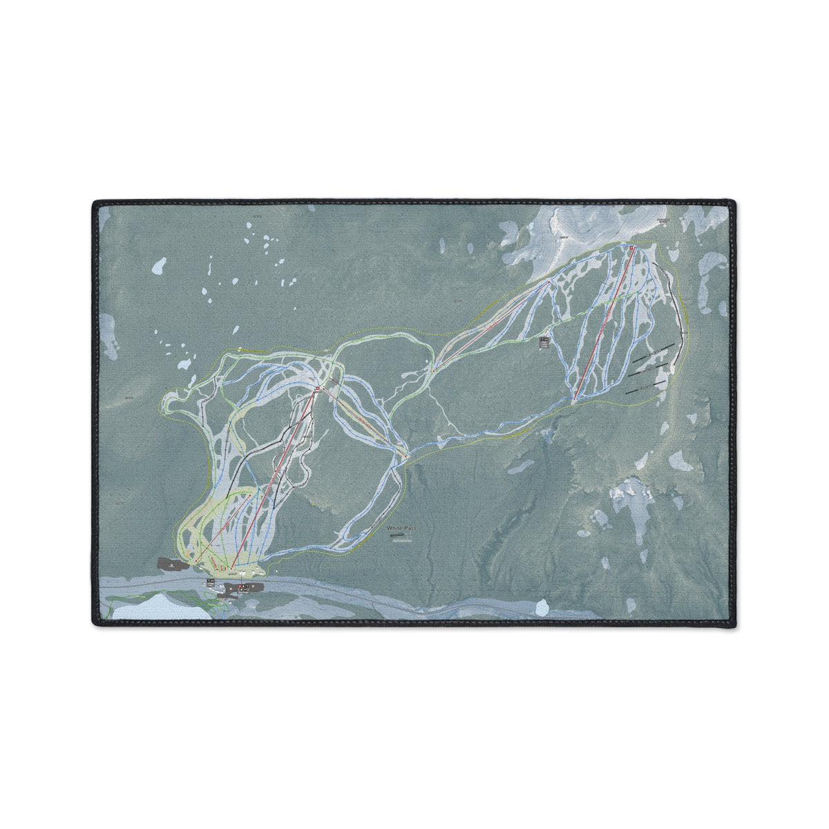 White Pass, Washington Ski Resort Map Heavy Duty Floor Mat