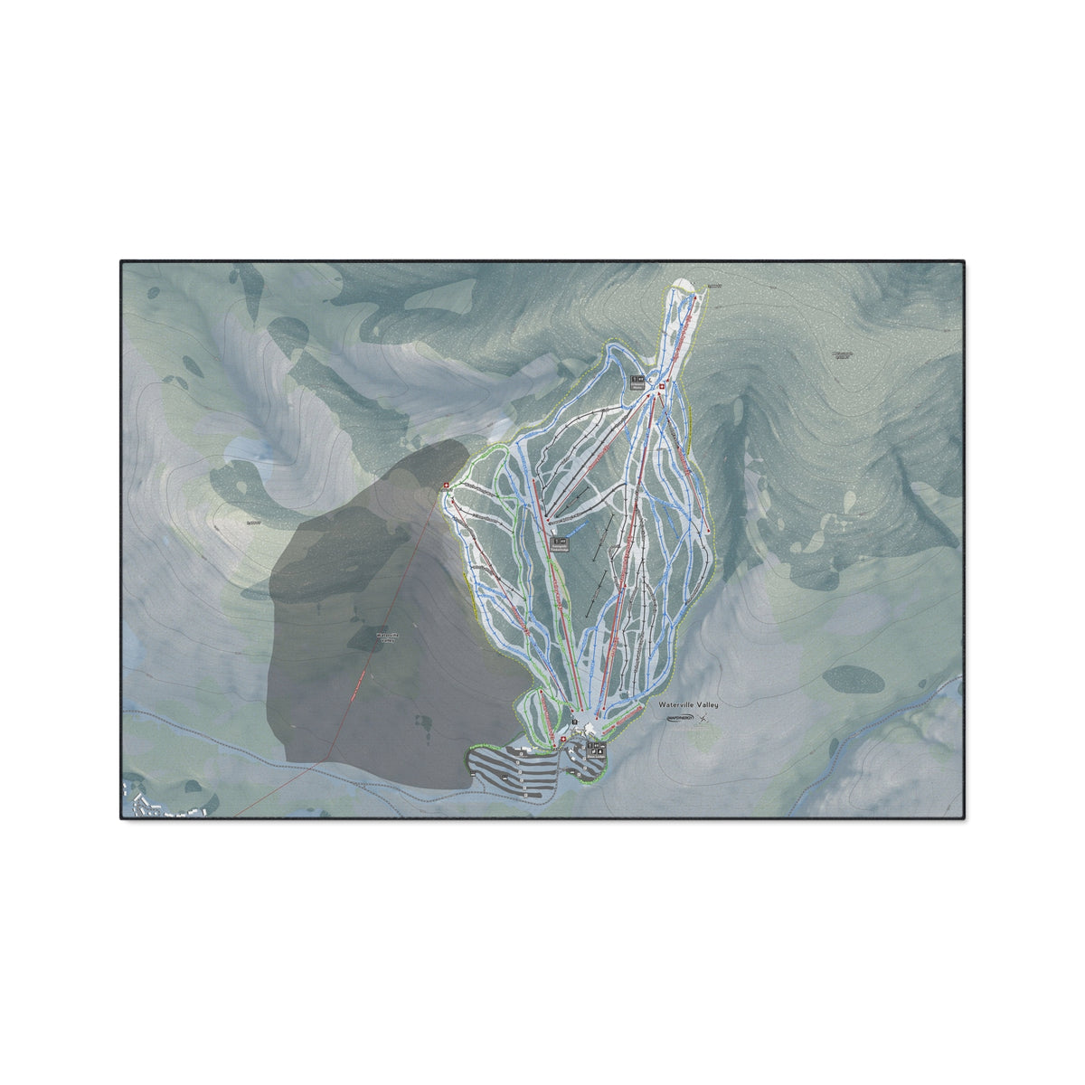 Waterville Valley, New Hampshire Ski Resort Map Heavy Duty Floor Mat