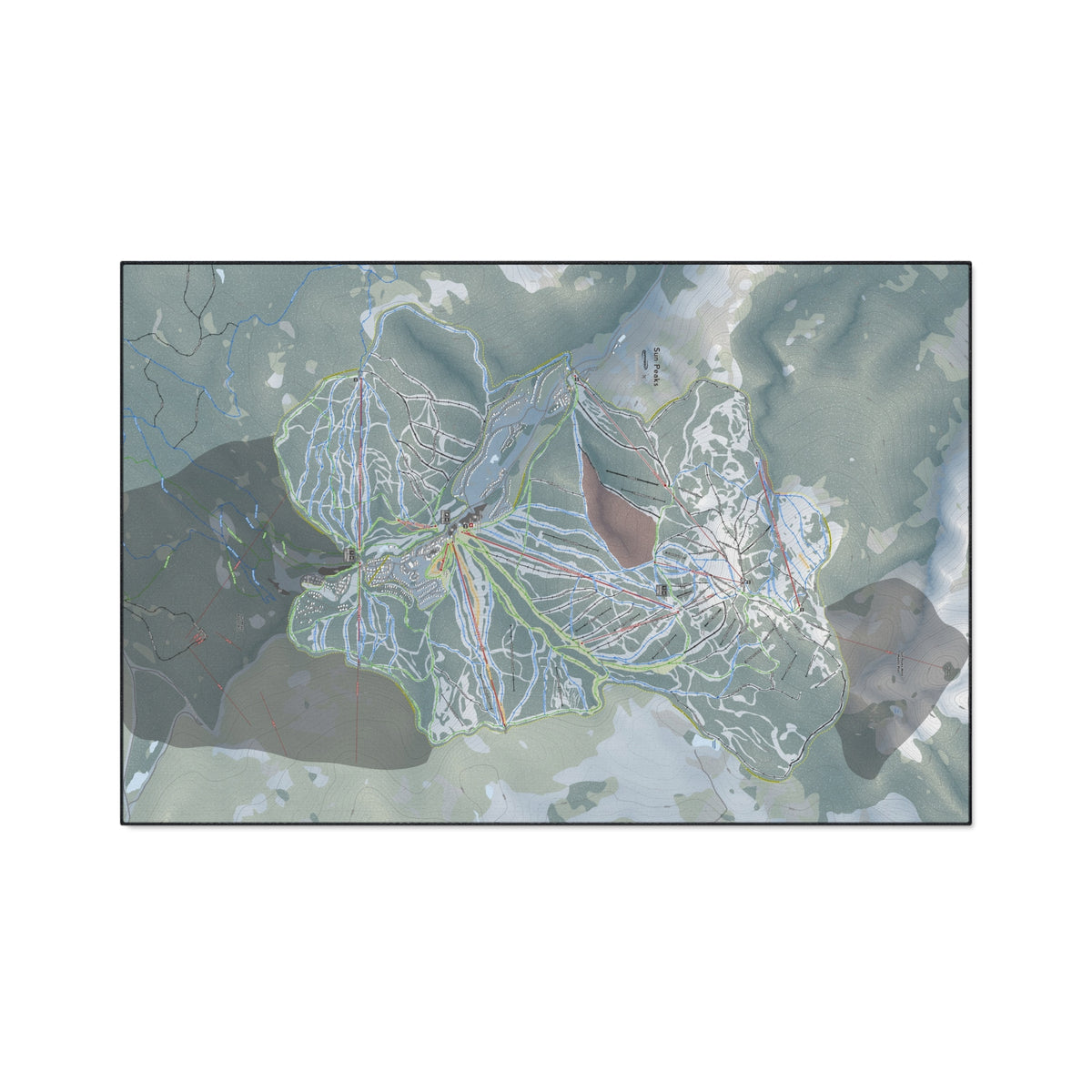 Sun Peaks, British Columbia Ski Resort Map Heavy Duty Floor Mat