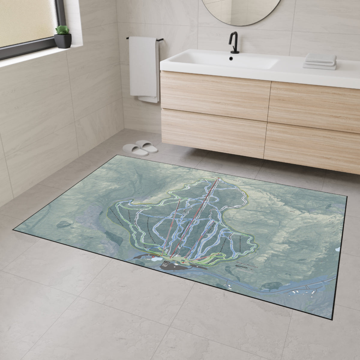 Wildcat Mountain, New Hampshire Ski Resort Map Heavy Duty Floor Mat