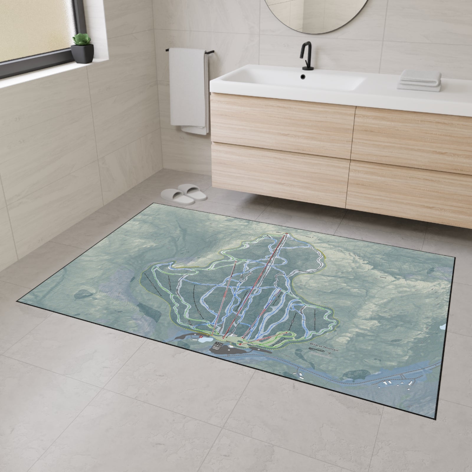 Wildcat Mountain, New Hampshire Ski Resort Map Heavy Duty Floor Mat