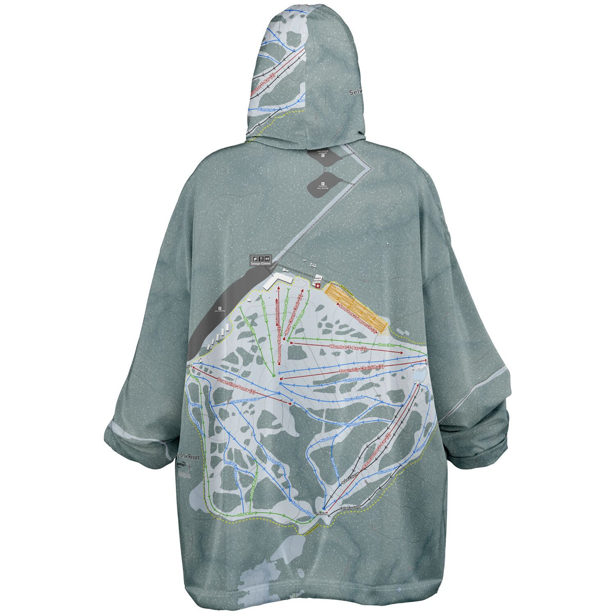 Selwyn Snow Resort, Australia Ski Trail Map - Snug Hoodie