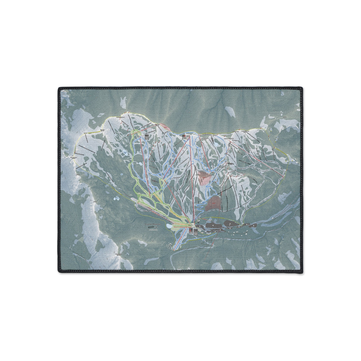 Crystal Mountain, Washington Ski Resort Map Heavy Duty Floor Mat