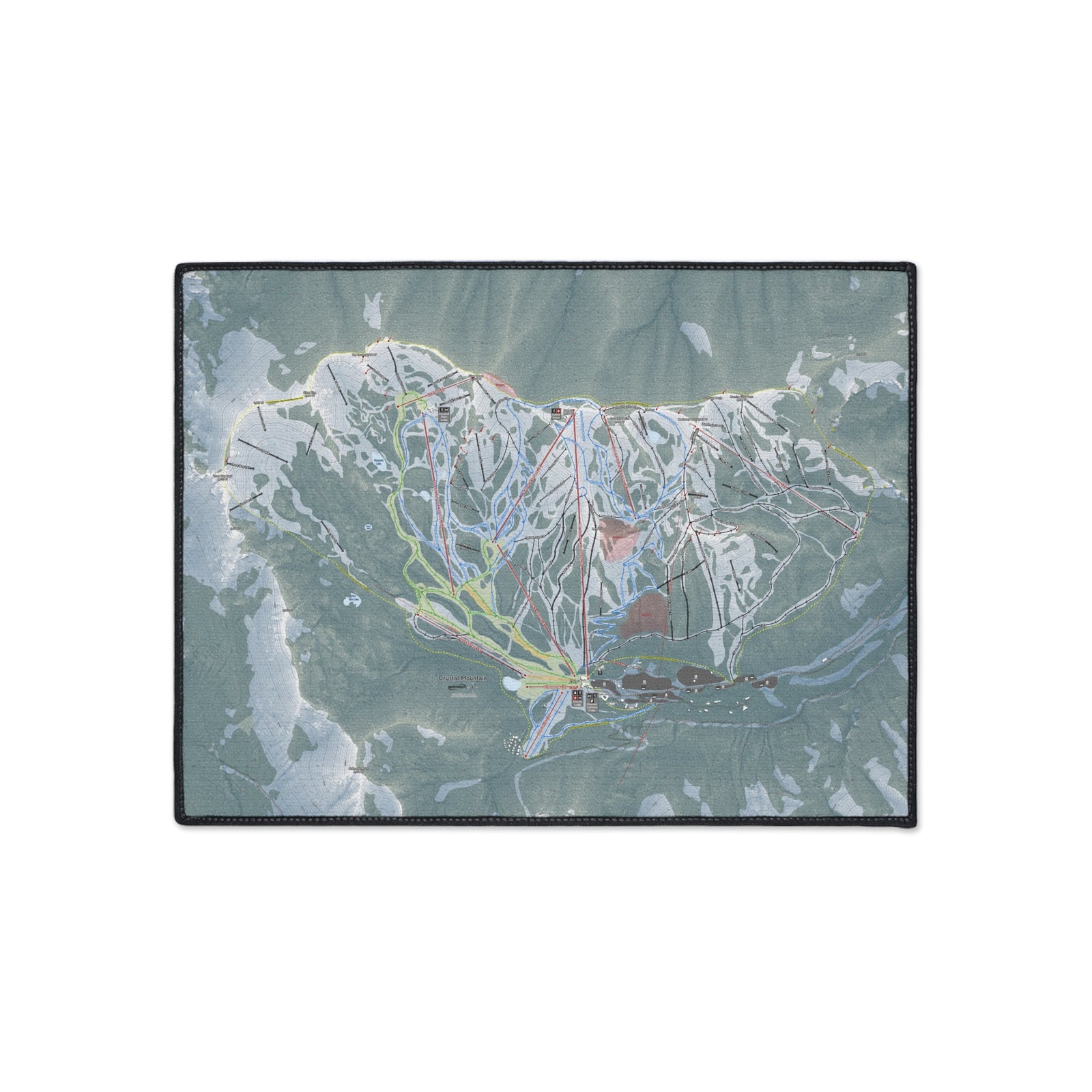 Crystal Mountain, Washington Ski Resort Map Heavy Duty Floor Mat