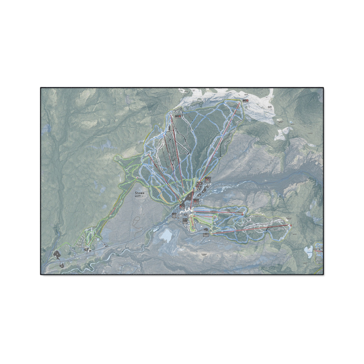 Stowe, Vermont Ski Resort Map Heavy Duty Floor Mat