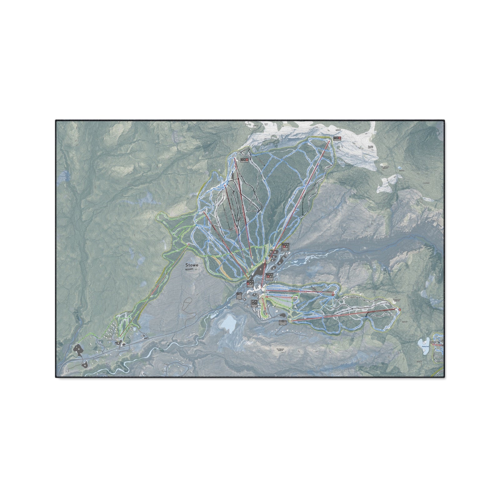 Stowe, Vermont Ski Resort Map Heavy Duty Floor Mat