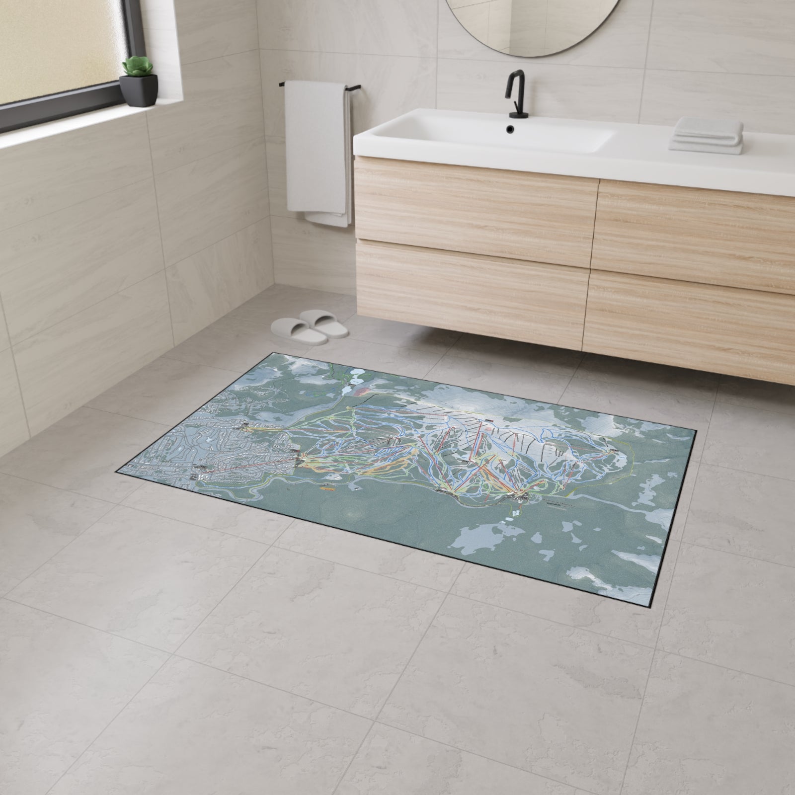 Mammoth Mountain, California Ski Resort Map Heavy Duty Floor Mat