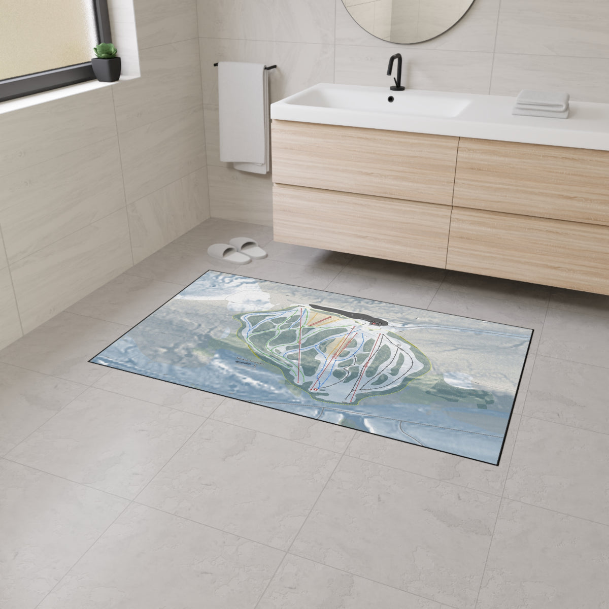 Norway Mountain, Michigan Ski Resort Map Heavy Duty Floor Mat
