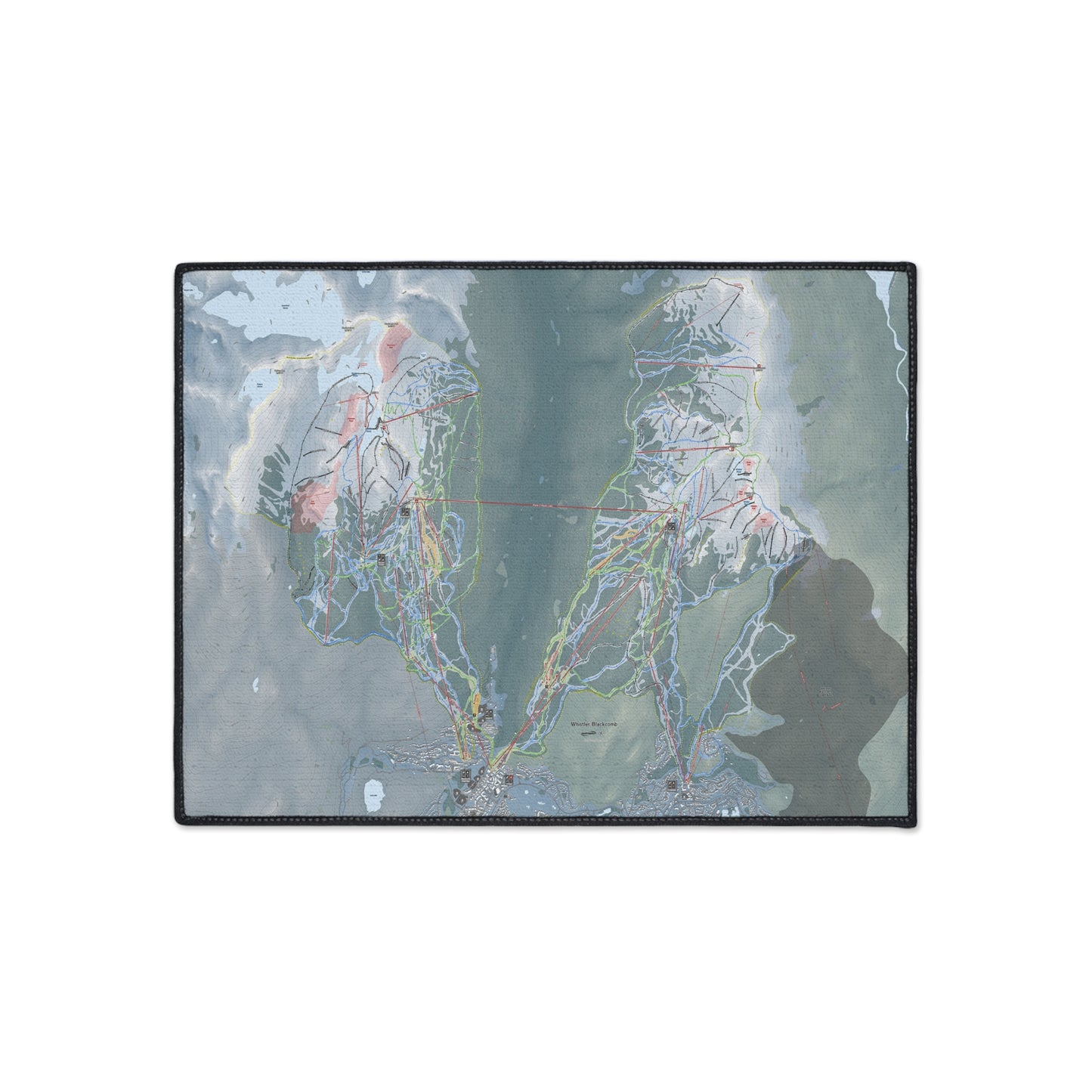 Whistler Blackcomb, British Columbia Ski Resort Map Heavy Duty Floor Mat
