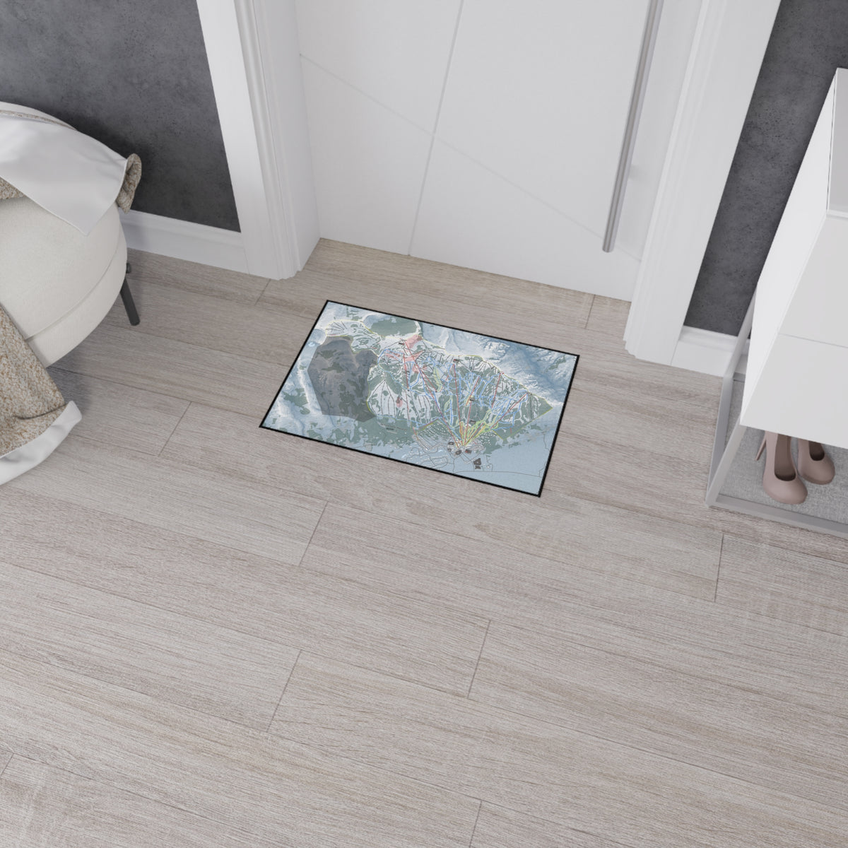Jackson Hole Mountain, Wyoming Ski Resort Map Heavy Duty Floor Mat