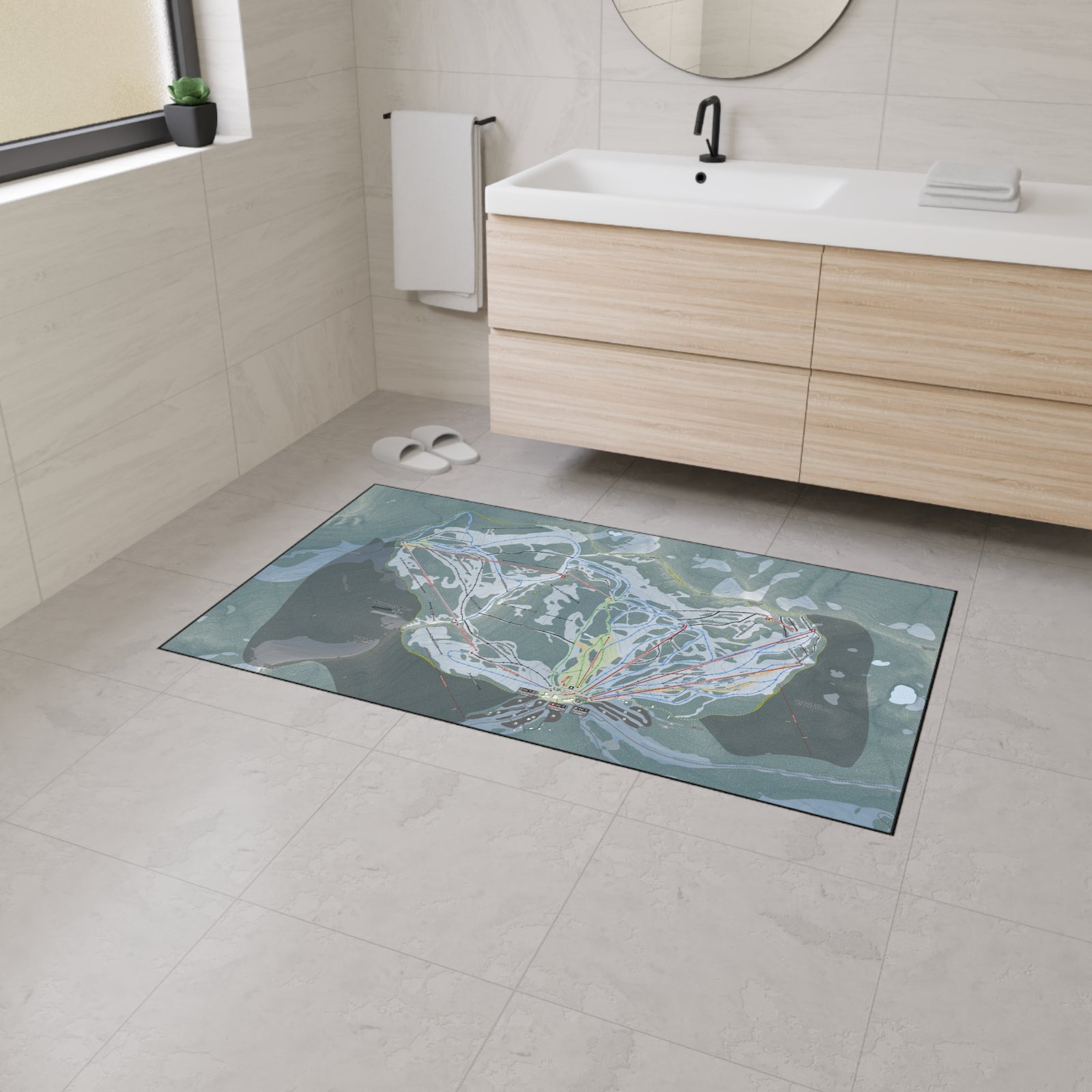 Stevens Pass, Washington Ski Resort Map Heavy Duty Floor Mat