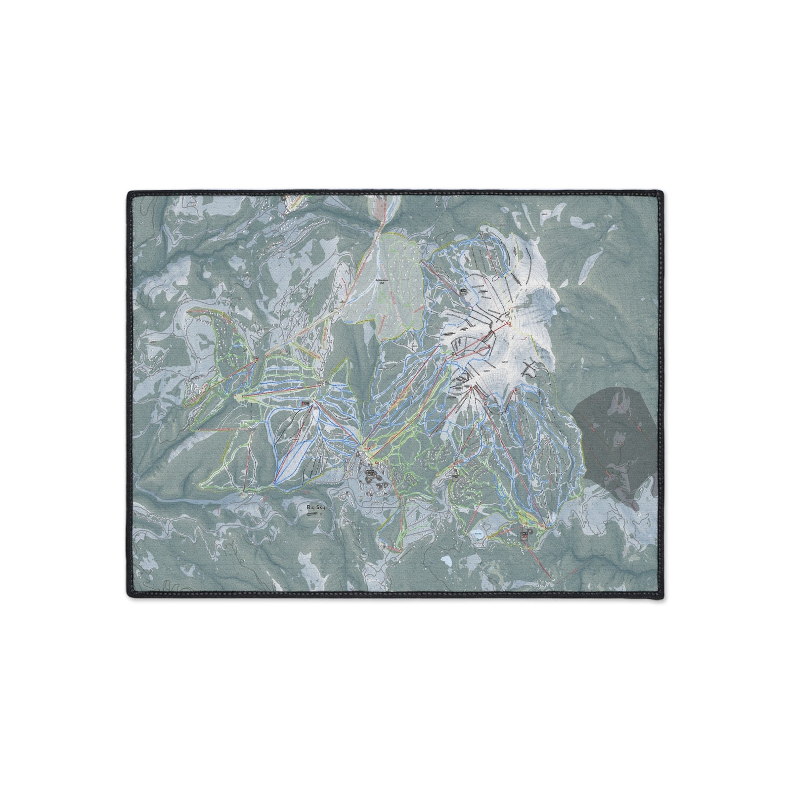Big Sky, Montana Ski Resort Map Heavy Duty Floor Mat