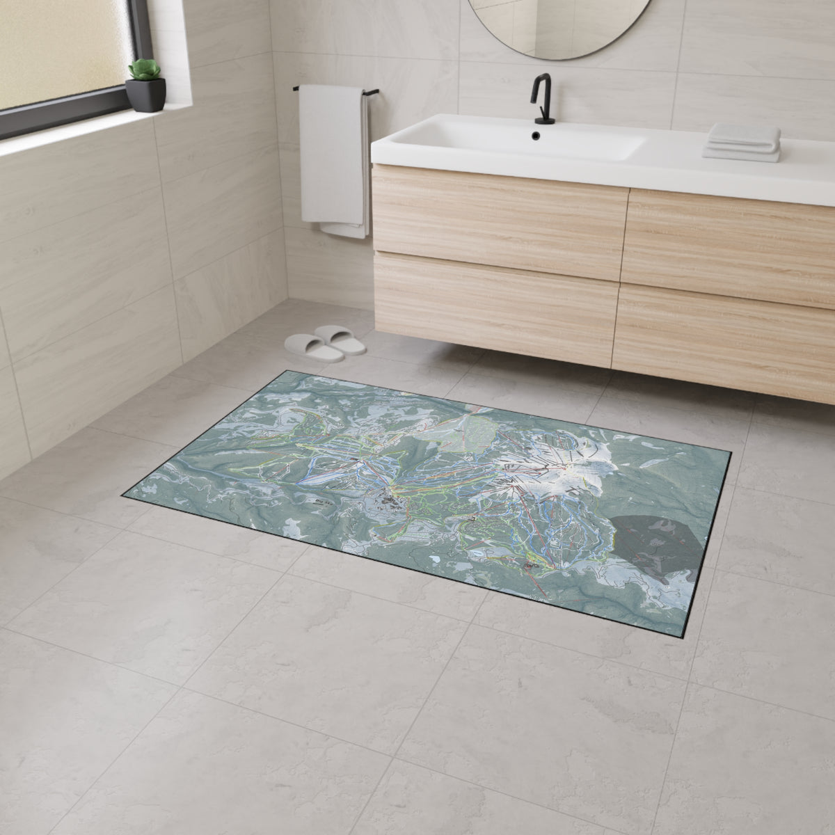 Big Sky, Montana Ski Resort Map Heavy Duty Floor Mat