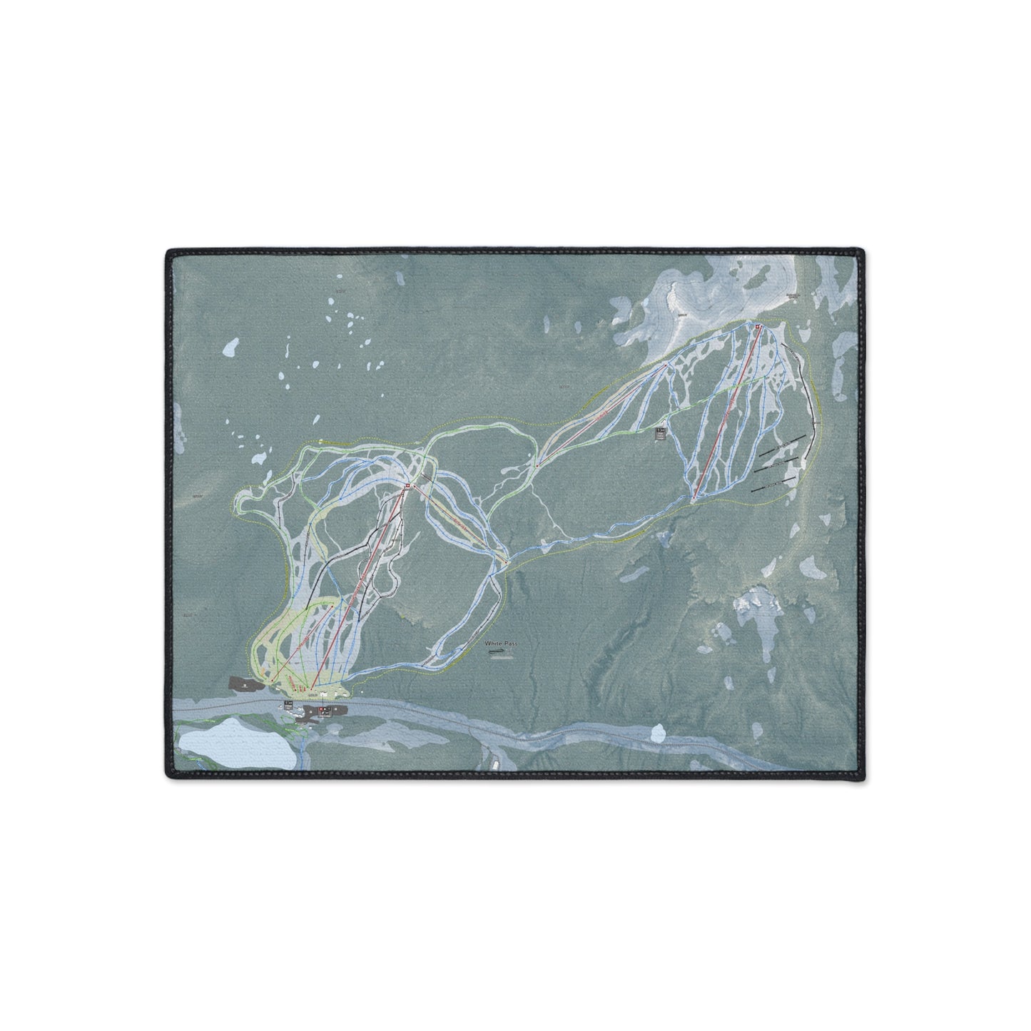 White Pass, Washington Ski Resort Map Heavy Duty Floor Mat