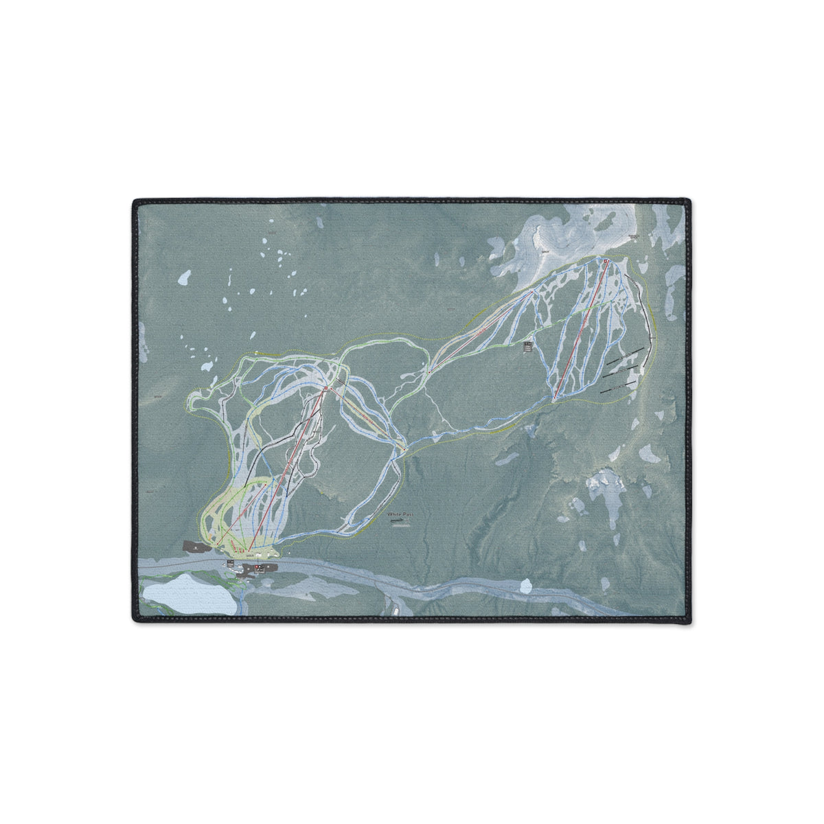 White Pass, Washington Ski Resort Map Heavy Duty Floor Mat